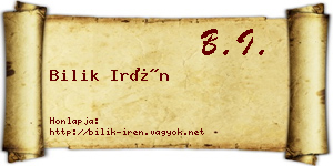 Bilik Irén névjegykártya